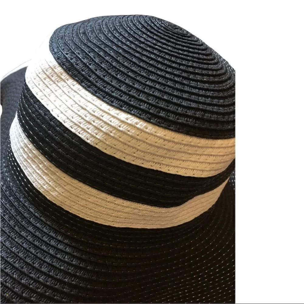 Vintage Black & White Wide Brim Hat - Picture 5 of 9